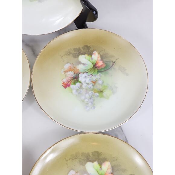 Eagle China Austria Bread Plate White Grapes Porcelain 6 1/4" Gold Trim x6 - Picture 5 of 15